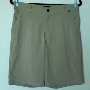 Hurley Green Flat Front Shorts Casual Style